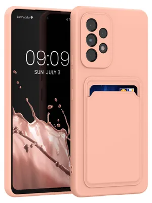 Produktbild von kwmobile Handyhülle für Samsung Galaxy A53 5G Hülle mit Kartenfach - TPU Case - Kabelloses Laden - Schutzhülle Cover in Grapefruit Pink