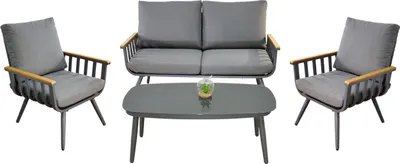 Produktbild von ALUMO Aluminium-Gartenmöbel-Set, graue Gartenmöbel, Terrasse, 4-Sitzer modern