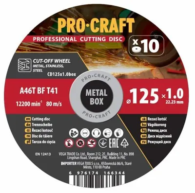 Immagine prodotto di Set di dischi da taglio Procraft CD125x1.0b