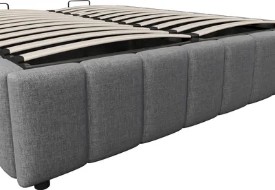 Obrázek produktu pro okwish Čalouněná postel, Dětská postel 140x200 cm, Hydraulická úložná postel, Jednolůžko s hydraulickým úložným prostorem, Bez čela postele, Bez matrace, Šedá