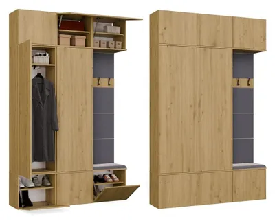 Zdjęcie produktu dla Garderoba HAGA III/2Sz1W DĄB ARTISAN 2x Szafa + Wieszak