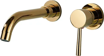 Produktbild von Waschbeck armatur, Wasserhahn Bad Slim Tube, Verborgen, Wandmontage, Golden, Hochdruck, mit Regulierung von Wasserfluss und Wassertemperatur