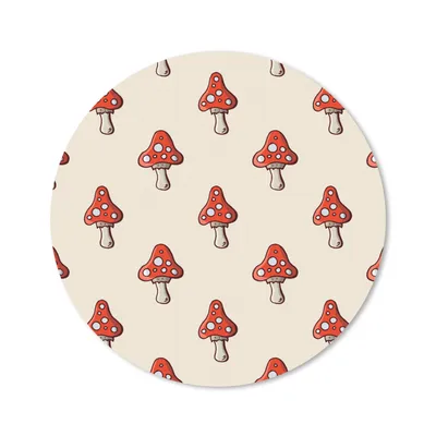Produktbild von MuchoWow® Mauspad Mousepad Muster - Herbst - Pilz - Rot 40x40 cm - Mousepads - Maus Mat - Pad - Mausunterlage - Schreibtisch Accessoires