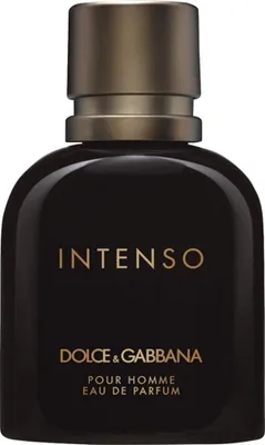 A black bottle of Dolce & Gabbana Intenso Pour Homme Eau de Parfum.
