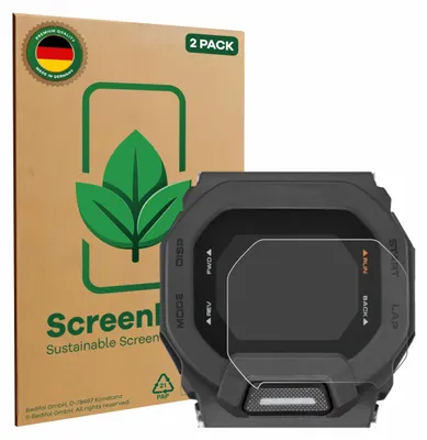 Produktbild von 2x ScreenLeaf Schutzfolie für Casio G-Shock GBD-200 nachhaltiger Displayschutz Display Schutz Folie Klar Transparent