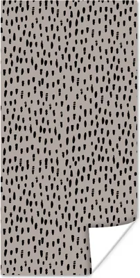 Produktbild von MuchoWow® Poster Polka dots - Braun - Schwarz 20x40 cm - Plakat - Foto