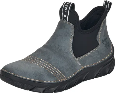 Produktbild von Rieker Damen Schuhe Stiefeletten Stiefel Keilabsatz 75064, Größe:38 EU, Farbe:Blau