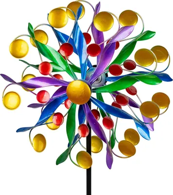 Produktbild von formano Windrad Farbkreise Garten Metall bunt Windspiel  30 /123cm
