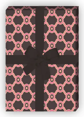 Produktbild von Designer Rauten Geschenkpapier Set, Dekorpapier im Retro Stil, rosa - G8756, 32 x 48cm