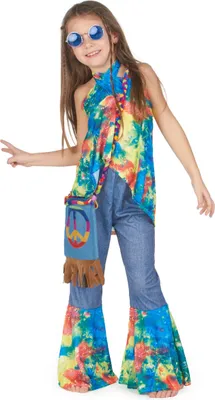 Produktbild von Süßes Hippie Kinderkostüm bunt - 134/140 (10-12 Jahre)