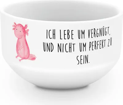 Produktbild von Mr. & Mrs. Panda Müslischale Axolotl Niedlich - Weiß - Geschenk, schale, Fröhlich, Liebe, schälchen, Lebensweisheit, frühstücksbowl, Schüssel, Axolot, Freundin