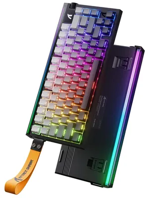 Produktbild von Mechanische Gaming-Tastatur, 75%, kabelgebunden, magnetische Tasten – RGB-Hintergrundbeleuchtung – Grau