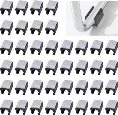 Imagen del producto de Protectores para patas de sillas de plástico, 15 mm, paquete de 40 unidades, con deslizadores de fieltro, para patas de sillas redondas