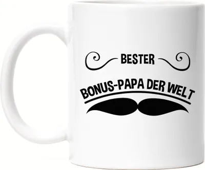 Produktbild von Bester Bonus-Papa Tasse Spruch Vatertag Geschenkidee Bester Papa Dad Bart