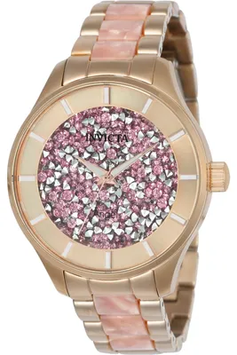 Obrázek produktu pro Invicta Angel 24663 Dámské Hodinky - Quartz Hnutí - Nerezová Ocel s Růžovým Ciferníkem - 40 mm