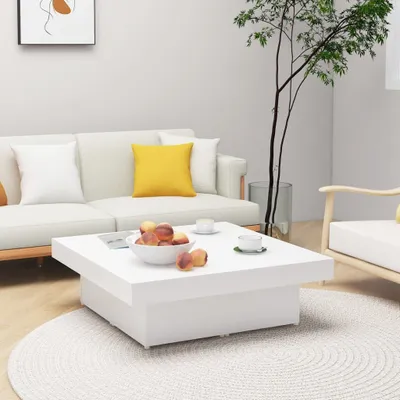 Produktbild von vidaXL Couchtisch Weiß 90x90x28 cm Holzwerkstoff - Couchtisch - Couchtische - Sofatisch - Sofatische