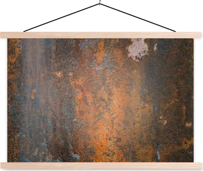 Produktbild von MuchoWow® Textilposter Rostdruck - Vintage - Industriell 60x40 cm mit holzfarbenen Rahmen - Bilder
