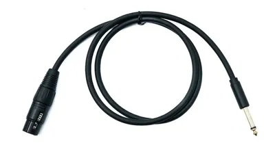 Obrázok produktu pre SYSTEM-S Audio kábel XLR 100 cm 3-pinová zásuvka na jack AUX 6,35 mm 2-pinový adaptér TS