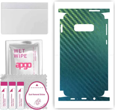 Produktbild von apgo Rückseite + Seiten Schutzfolie, Skin, kompatibel mit Samsung Galaxy S10e, Hinten Displayschutzfolie aus Vinylfolie, kratzfest, einfache Montage - Kohlenstoff-Chamäleon CAKA1