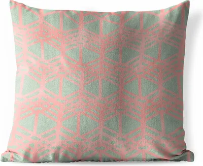 Produktbild von MuchoWow® Outdoor Kissen - Muster - Rosa - Grün - 45x45 cm - Wetterfest - Lounge Kissen - Fotokissen - Dekoratives Kissen