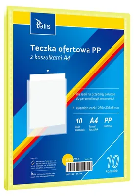 Immagine prodotto di Cartella di presentazione A4 PP + 10 tasche giallo