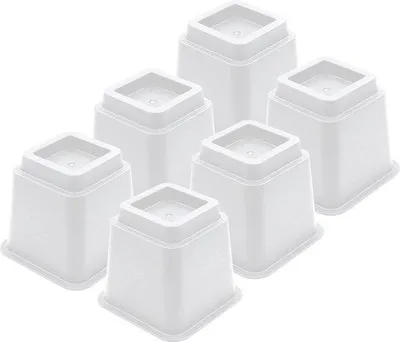 Obrázek produktu pro JustValue zvedáky nábytku – sada 6 kusů – zvýšení o 13 cm – max. 900 kg – bílé