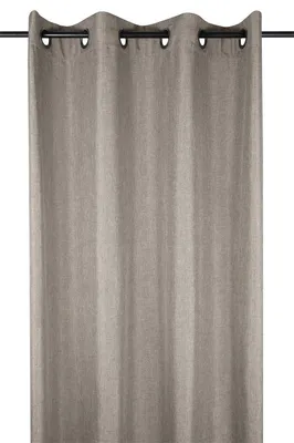 Productafbeelding van STOF | Gordijnen - BEA - 140x260 cm - Aardebruin beige - Klassiek en elegant - Met metalen oogjes