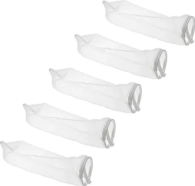 Produktbild von vhbw 5x Universal Filtersocke für Aquarien, Pools, Skimmer - Filterbeutel, Nylon, 18 x 29 cm, 100 Mikrometer Weiß