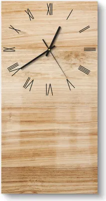 Produktbild von DEQORI Glasuhr 30x60 cm Römisch 'Holzstruktur detailliert' Wanduhr Glas Uhr Design leise