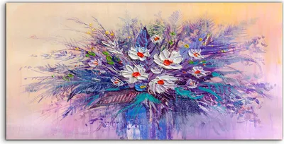 Produktbild von Coloray Acrylbild 100x50  Wandbild Acrylbilder Wand Kunst Bild Gemälde Gänseblümchen
