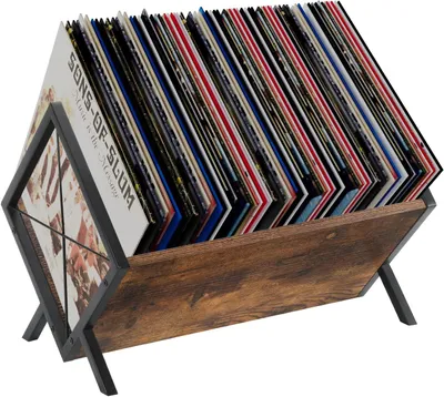 Produktbild von Plattenständer,Vinyl Regal,Schallplatten-Display,Schallplatten Zubehör,Retro Schallplattenständer,Schallplatten Aufbewahrung Regal für 80–100 LPs