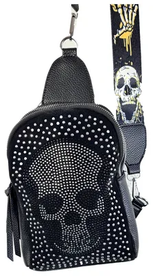 Produktbild von Einkaufszauber Slingbag Skull Totenkopf - Schultertasche Crossover
