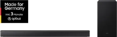 Produktbild von Samsung B-Serie Soundbar HW-B660GF 3.1-Kanal Subwoofer (2025), 3.1 Kanäle, DTS Virtual:X, Dolby Digital 5.1, Adaptiv, Spiel, Standard, Surround Sound Erweiterung, Kabellos, Schwarz, AAC, AIFF, FLAC, MP3, OGG, WAV