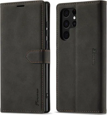 Produktbild von König Design Hülle kompatibel mit Kunstleder Handyhülle - Handy Case Schwarz