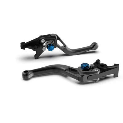 Produktbild von Bremshebel LSL BOW R74R mit ABE kurz für KTM Adventure R 790 ccm Bj. 2019, Farbe Hebel:schwarz, Farbe Versteller:blau