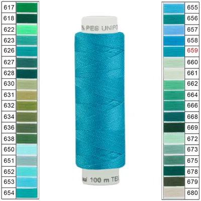 Produktbild von Nähgarn 10 x 100m Unipoly 120 Tex14x2 Universalnähgarn Allzweckgarn Polyester 4v6 Farbwahl, Farbe:659