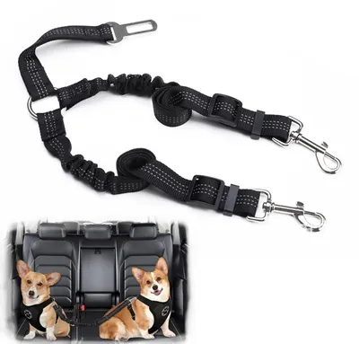 Produktbild von Hundegeschirr Hundesicherheitsgurt Auto - Reflektierend - Verstellbar - Schwarz - Für Hunde im Auto