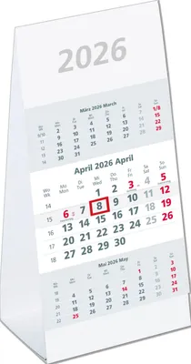 Produktbild von 3-Monats-Aufstellkalender 2026 - 10,5x14,5 cm 3 Mon/1S.