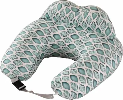Image de Coussin d'allaitement, 100 % coton, housse amovible et lavable, feuille verte