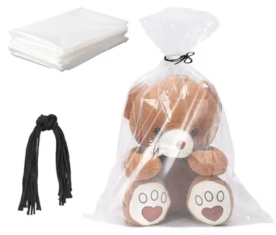 Zdjęcie produktu dla Elzusha - Worki do przechowywania, bardzo duże - 10 sztuk - 100 x 150 cm - Przezroczyste - Wodoodporne - Ochrona przed kurzem - Trwały materiał - Worki do przechowywania