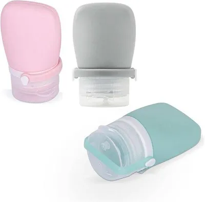 Productafbeelding van Famanu Mini siliconen reisflessen - set van 3, lekvrij, navulbaar, handzaam