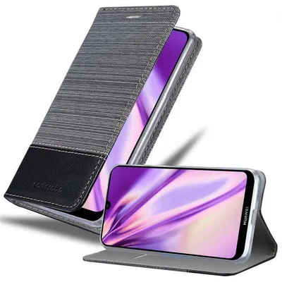 Image de Cadorabo Housse pour Huawei Y6 2019 Housse en gris Etui pour téléphone portable Book Case Cover