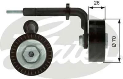 Produktbild von Gates Spannrolle für Keilrippenriemen für BMW 3er 5er 6er 7er X3 X5 E46 E91 E92 E60 E61 E65