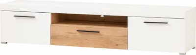 Produktbild von Lowboard 205 cm breit weiß mit Eiche SUTTON-61