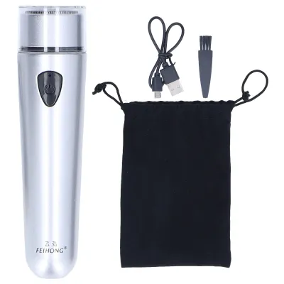 Image de Rasoir électrique, portable, moteur haute vitesse, silencieux, indolore, acier inoxydable, ABS, rasage précis, argent