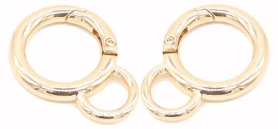 2 runde Karabinerhaken aus Zinklegierung, 32 mm, für Taschen & Basteln