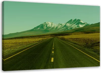 Obrázek produktu pro Obraz na plátně route 66 streetscape 100x70 cm Feeby green mural ready to hang