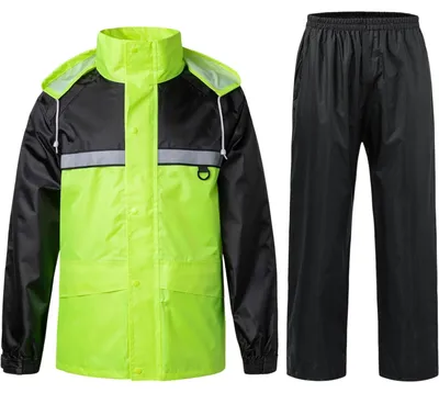 Produktbild von Arbeitskleidung Regenoverall Wasserdicht Reflektierend Grün XXL