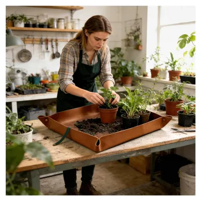 Produktbild von Umtopfmatte, faltbare, wasserdichte Ablage für Pflanzen - 66,8 x 99,8 cm - Für Gartenarbeit im Innen- und Außenbereich, Pflanzen und Bewässerung