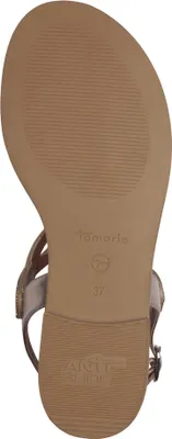 Produktbild von Tamaris Damen Sandale flach T-Riemen Strassbesatz 1-28126-44, Größe:40 EU, Farbe:Braun